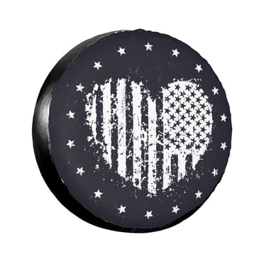 15 Inch American Flag Spare Tire Cover - Waterproof PVC Universal Cover For SUV, Truck, RV, Trailer