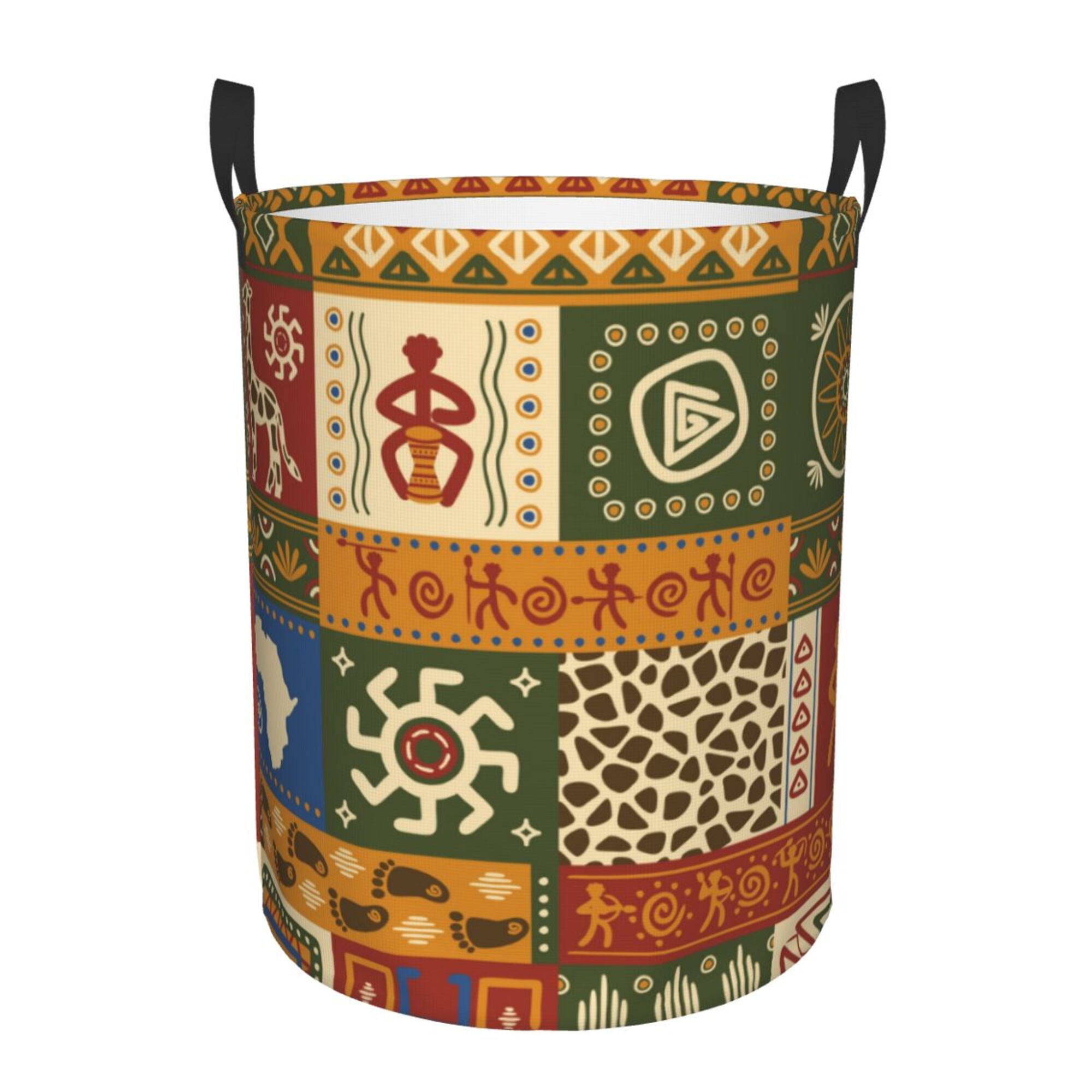 TEQUAN Waterproof Laundry Hampers, Freedom Day African Style Pattern