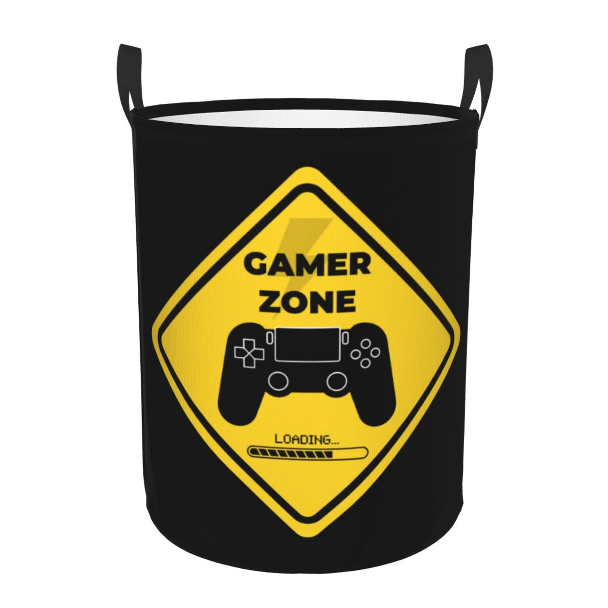 TEQUAN Waterproof Laundry Hampers, Gamer Zone Warning Sign Pattern