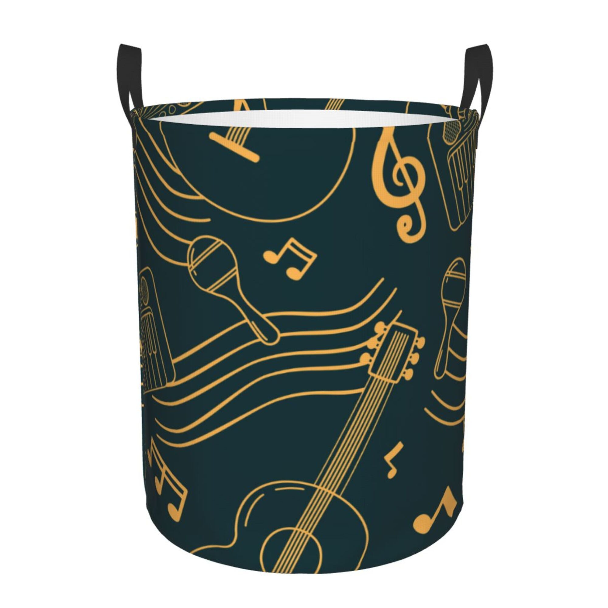 TEQUAN Waterproof Laundry Hampers, Musical Instruments Notes Line ...