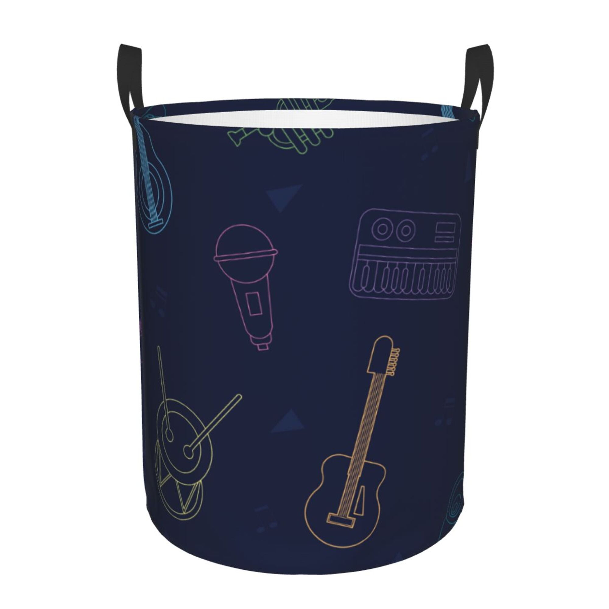 TEQUAN Waterproof Laundry Hampers, Neon Guitar Musical Instruments ...