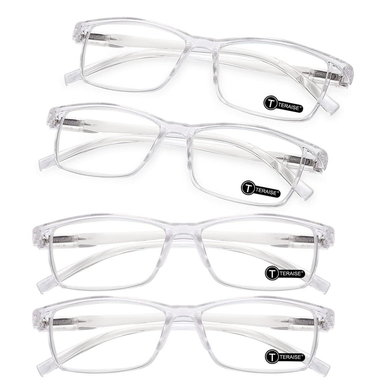 TERAISE Fashion Anti-Blue Light Resin Reading Glasses,Transparent