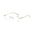 thumbnail image 1 of TERAISE Frameless Reading Glasses For Women With Blue Light Blocking,Fashion Diamond Cutting Rimless Eyeglasses（Gold-150）, 1 of 6