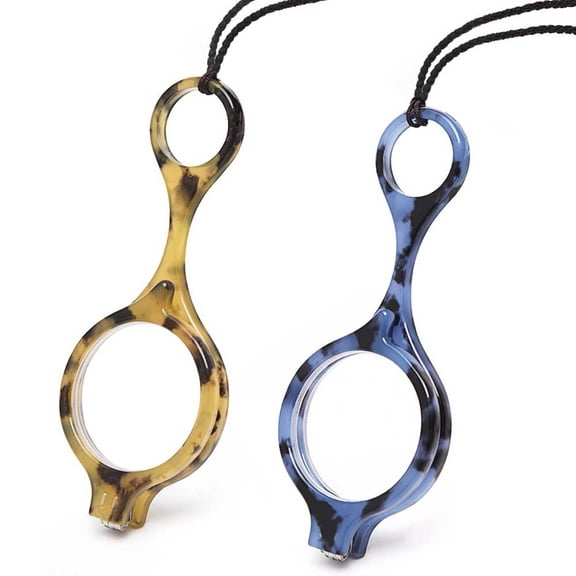 TERAISE Handheld Reading Glasses Resin Lanyard Women Men,1.0x 2Pack