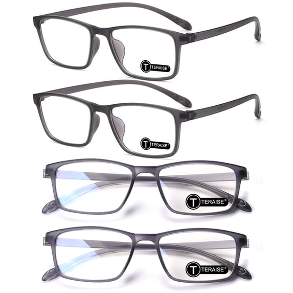 TERAISE Reading Glasses Blue Light Blocking Resin Reader for Men Ultra-Light,2.5x 4Pack