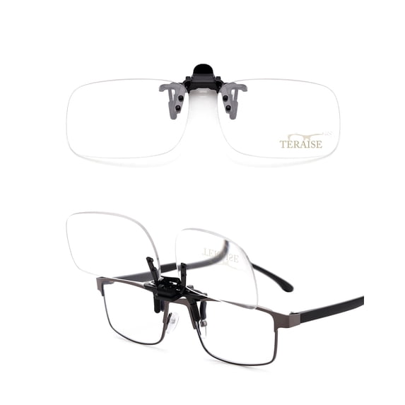 TERAISE Reading Glasses Clip On Magnifiers for Eyeglasses, Blue Light Blocking Magnifiers Lenses Readers for Women Men 3.5X