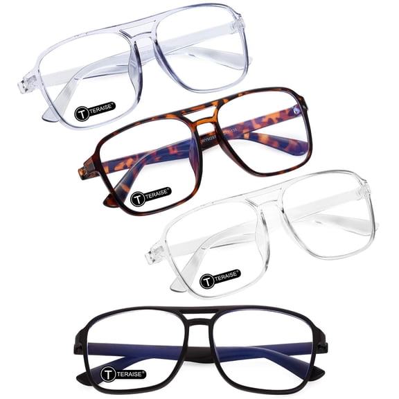 TERAISE Rectangle Fashion Resin Eyeglasses,Blue Light Blocking Reading Glasses Women Men,1.0x 4 Pack