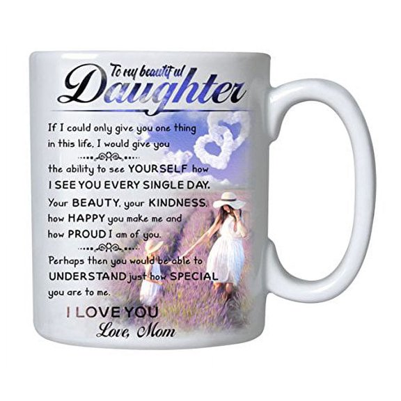 TERAVEX Coffee Mug Gifts for Daughter - To My Daughter Mug - 11 oz Novelty Ceramic Cup - Christmas, Fathers Day, Birthday, Wedding, Graduation, Valentine's Day Gift for daughters Women from Mother