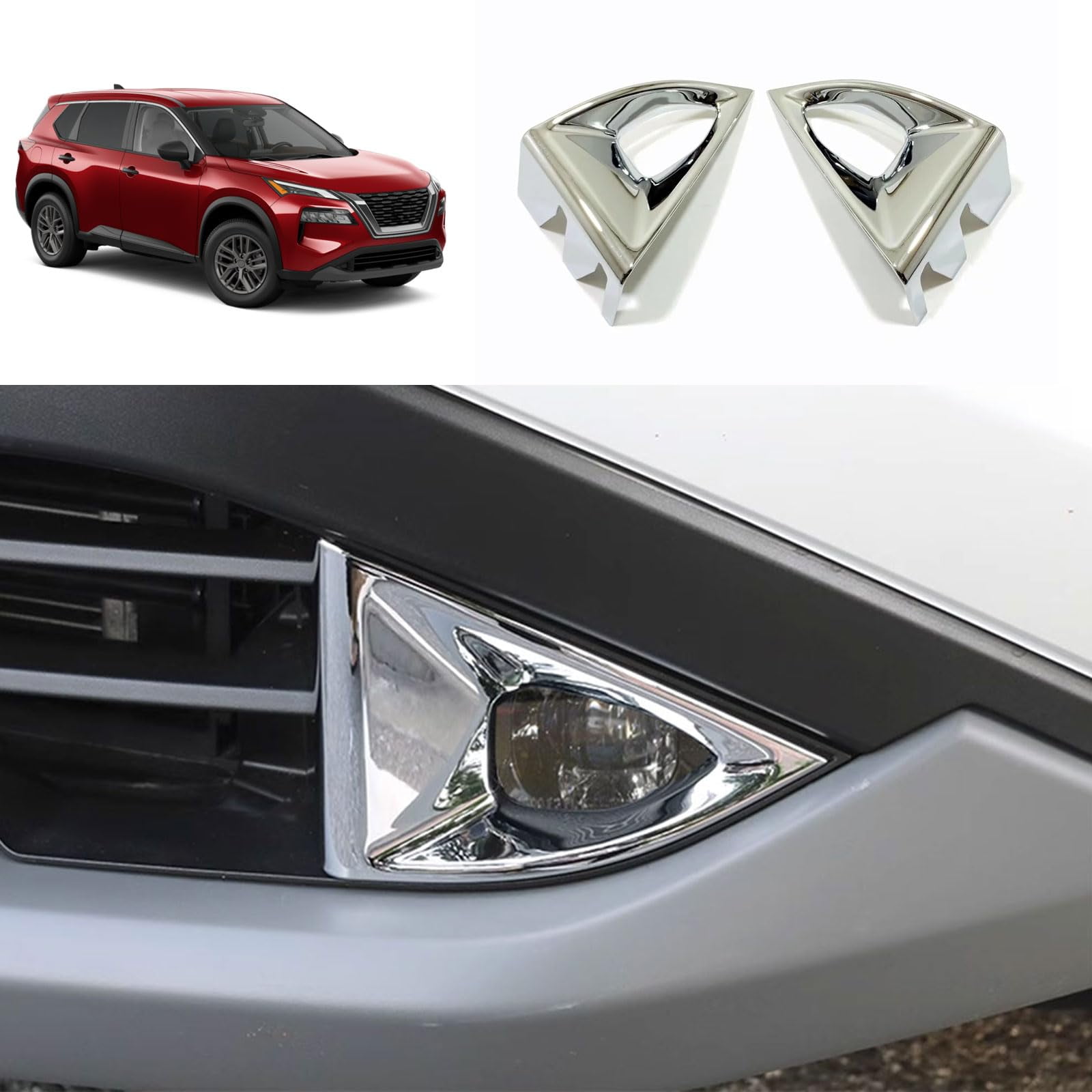 TERDARAY Front Fog Lights AIF4 Covers Compatible with Nissan Rogue 2021
