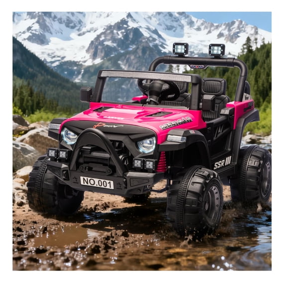 12v Inflatable Electric Ride TEREDNAT 12V Kids Electric Ride-On Truck, Parent Remote, LED Lights ...