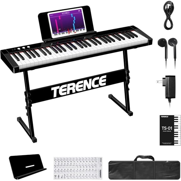 TERENCE Electronic Piano with 61 Semi Weighted Keys