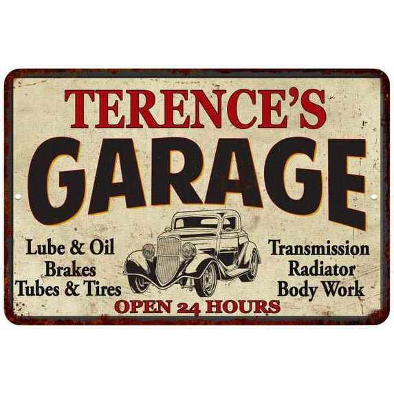 TERENCE'S Garage Gift Man Cave Metal Sign Decor 12x18 112180014452