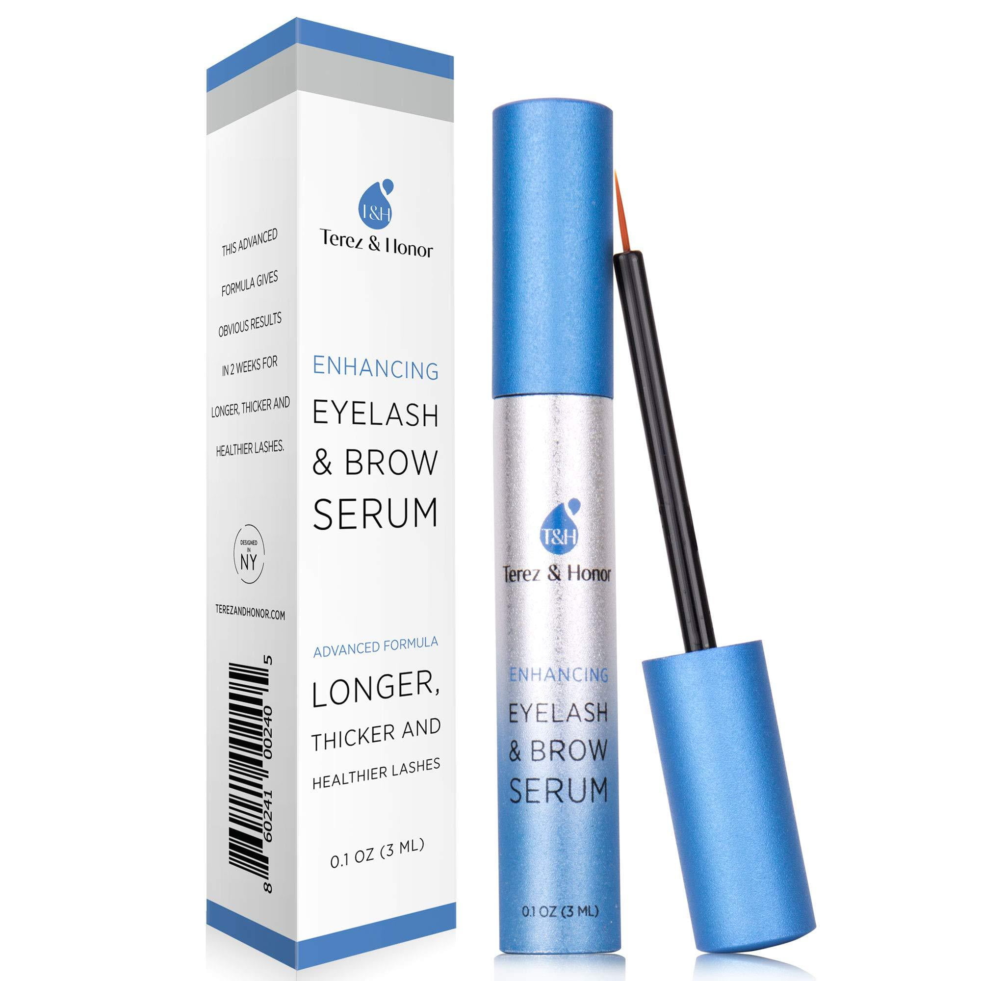 TEREZ & HONOR Advanced Eyelash Serum for Thicker, Longer Eyelashes and Eyebrows Grow Luscious