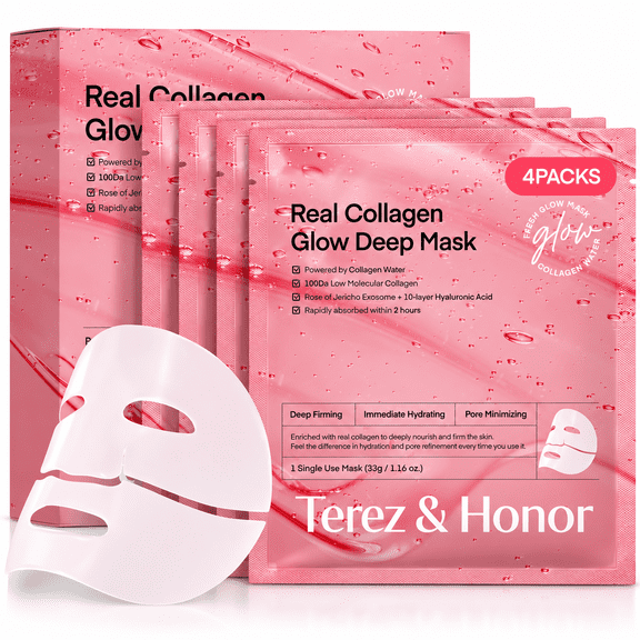 TEREZ & HONOR Korean Overnight Collagen Face Mask – Deep Moisturizing & Firming Sleeping Mask for Radiant Glass Glow Skin – Ultra-Fine Bio Collagen Formula, Gentle for Sensitive Skin