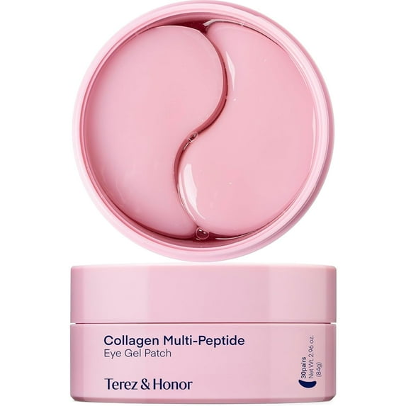 TEREZ & HONOR Peptide Collagen Under Eye Patches – Korean Firming, Hydrating & Brightening Hydrogel Masks for Puffy Eyes, Dark Circles & Fine Lines – Anti-Aging Eye Gel Pads, 60 Pairs