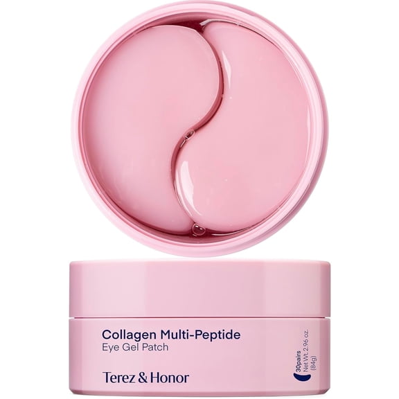 TEREZ & HONOR Peptide Collagen Under Eye Patches – Korean Firming, Hydrating & Brightening Hydrogel Masks for Puffy Eyes, Dark Circles & Fine Lines – Anti-Aging Eye Gel Pads, 60 Pairs