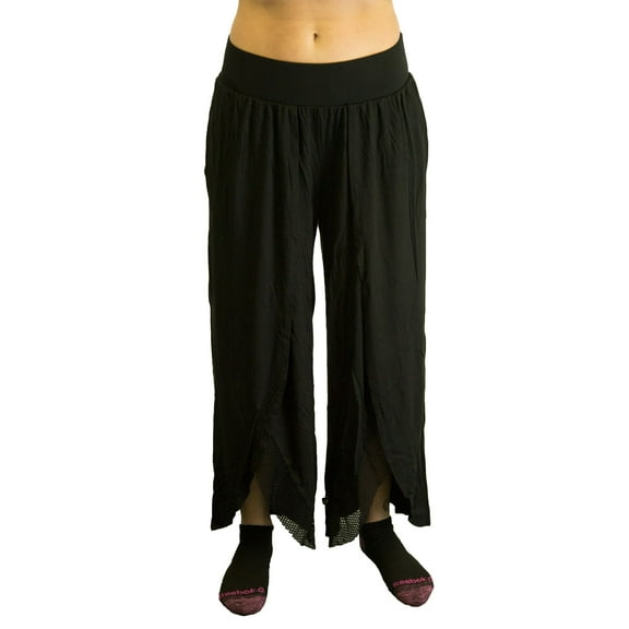 TEREZ Women's Beach Pant W/ Mesh Insert, Black, Medium