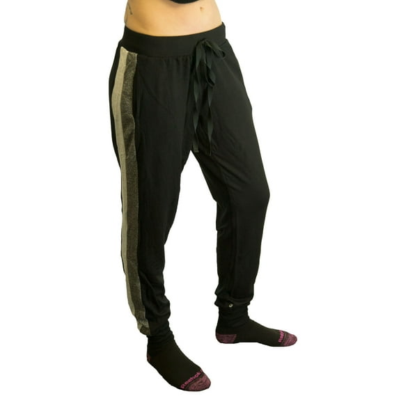 TEREZ Women's French Terry Side Stripe Joggers, Black, X-Small
