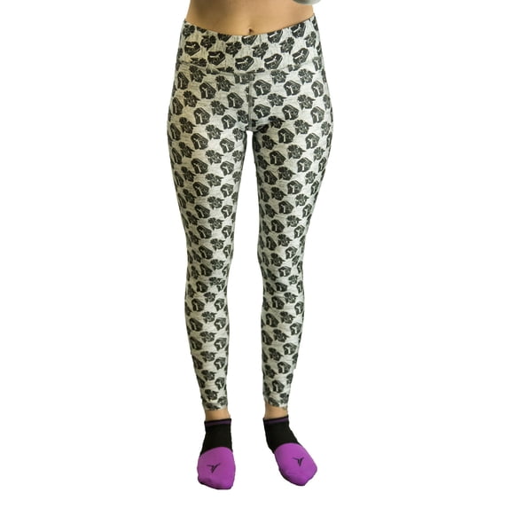 TEREZ Women's Performance Legging, Heathered Darth Vader, Large