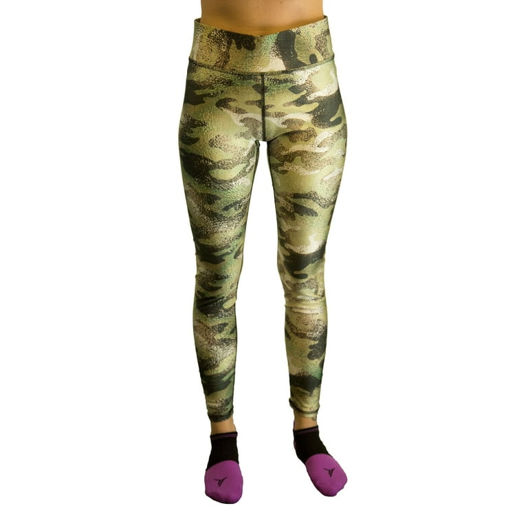 TEREZ Women s Performance Legging Metallic Green Camo Large