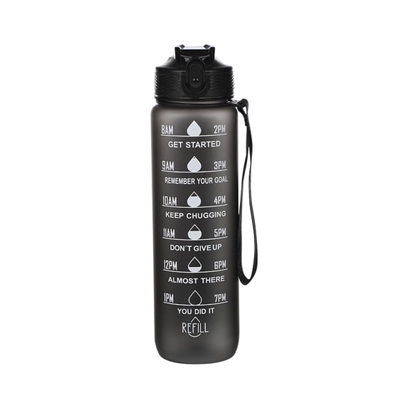 TERGAYEE 1000ml Large Water Bottle,Motivational Time Marker & Fruit Strainer,Fast Flow BPA Free Non-poisonous Perfect for Office,School,Gym and Workout
