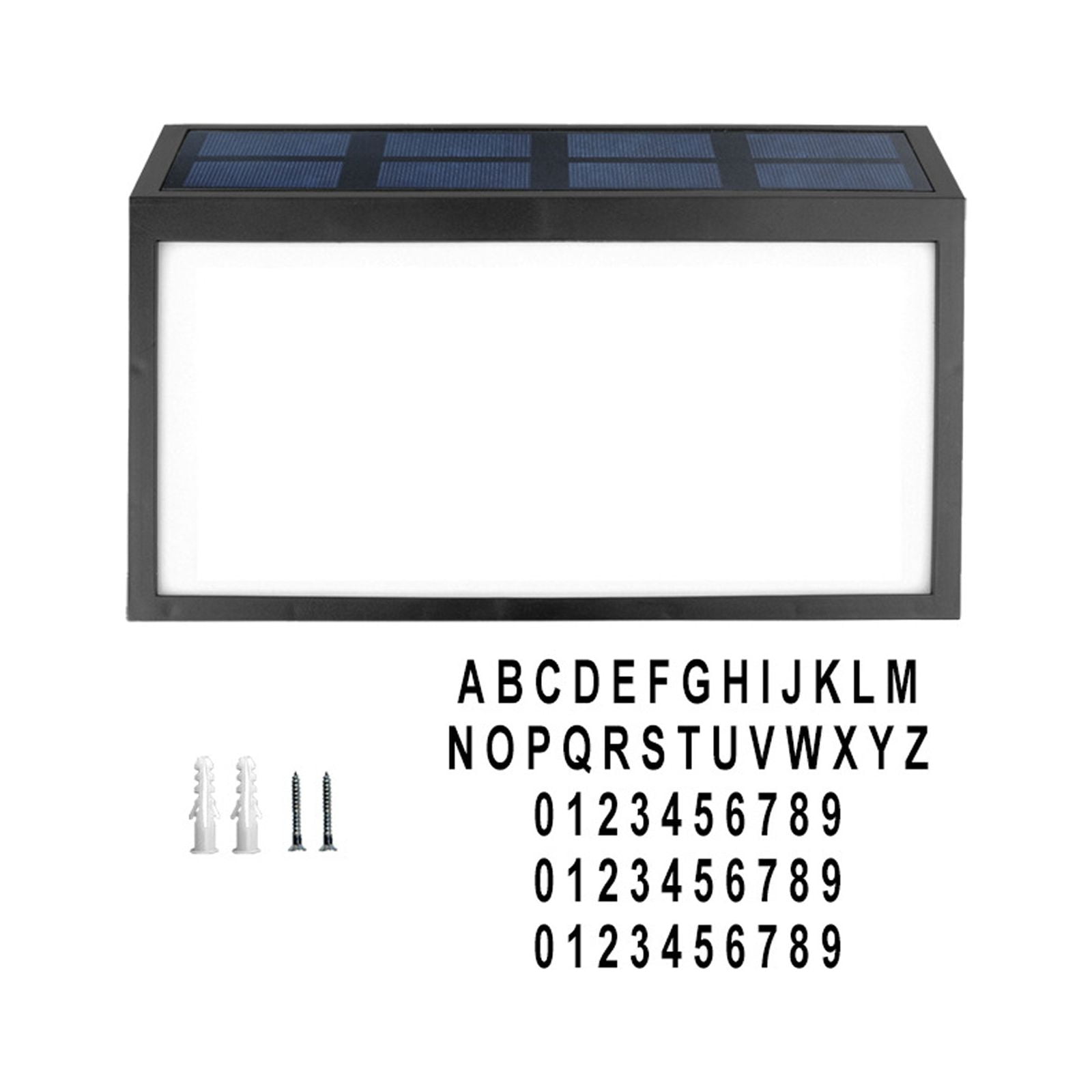 TERGAYEE 11.02" × 7.20" ABS PC Black Solar-Powered LED House Address Sign