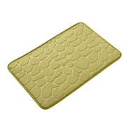 TERGAYEE 1pc Memory Foam Bath Rug,Cobblestone Embossed Bathroom Mat, Rapid Water Absorbent and Washable Bath Rugs, Non-Slip Soft Comfortable Carpet for Shower Room, Bathroom Accessories