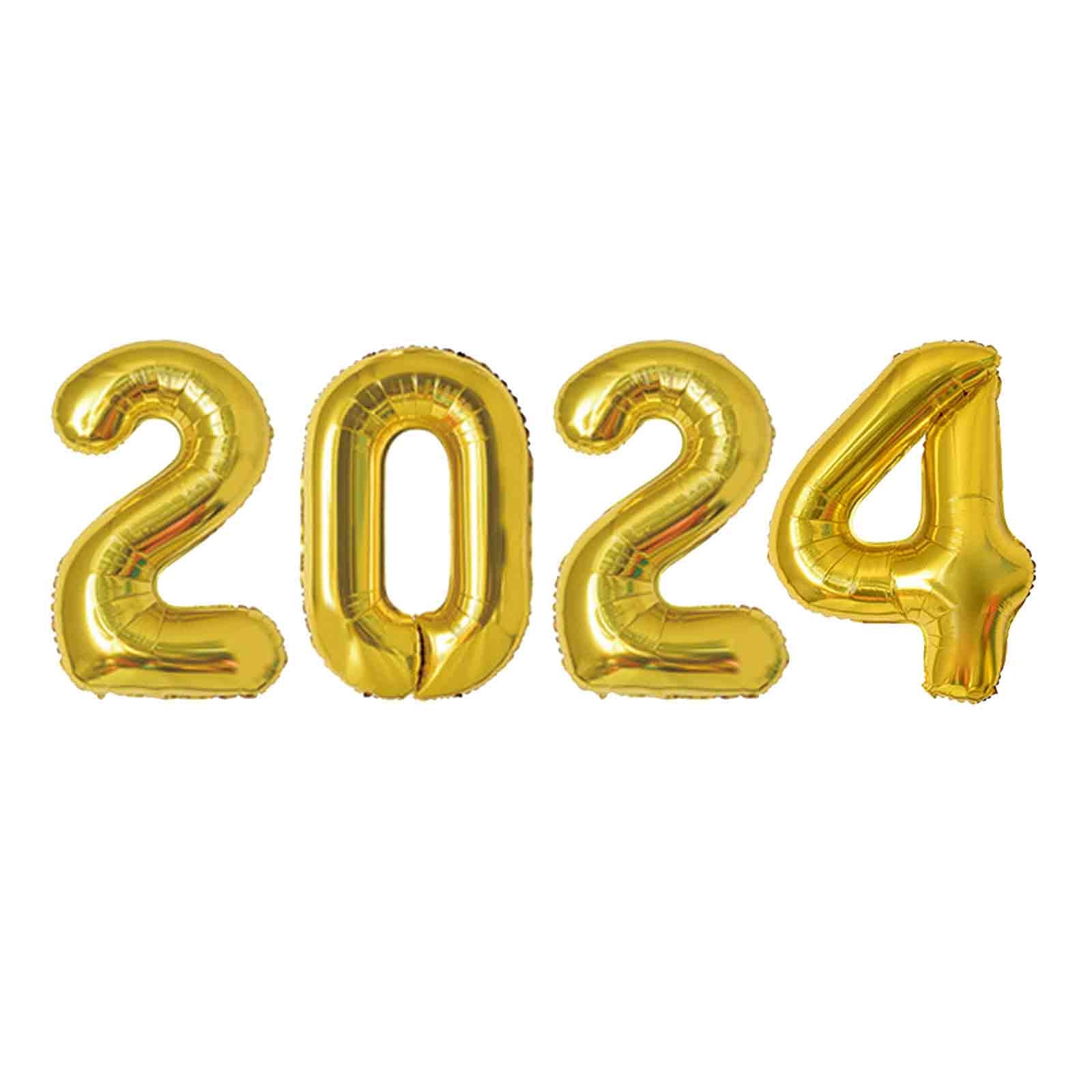 TERGAYEE 2024 Balloons,40 Inch 2024 Gold Foil Number Balloons for 2024