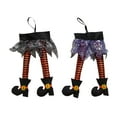 thumbnail image 1 of TERGAYEE 2Pcs Halloween Witchs Legs,Novelty Plush Witch Legs with Shoes Hanging Pendant Decorative Front Door Sign Wall Hanger Wreath for Haunted House Witch Party, 1 of 9