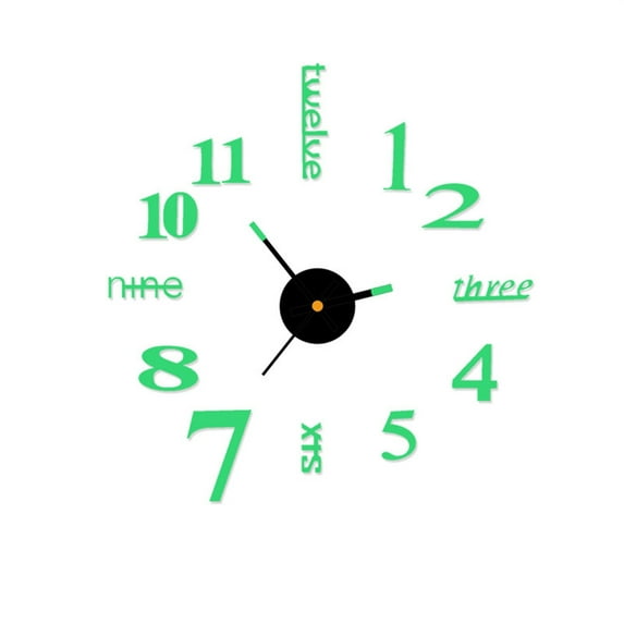 TERGAYEE 3D DIY Wall Clock,Frameless Large 3D Luminous Modern Wall Clock Mirror Stickers Decor for Office Living Room Bedroom Home Decorations