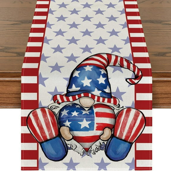 Vikakiooze 4th of July Decorations Table Runners,13x72 Inch Independence Day Holiday Kitchen Dining Table Decor for Indoor Outdoor Home Party Decoration