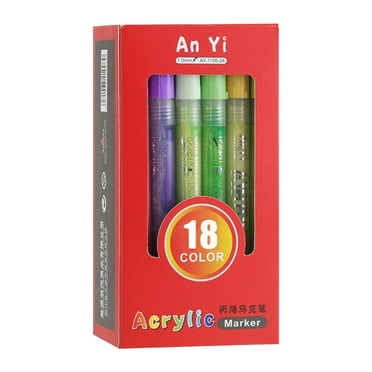 TERGAYEE Acrylic Paint Pens Medium Tip Markers Set,Water-soluble Pigment Graffiti Art Painting Acrylic Pen,Calligraphy and Lettering,Works on Rock,Wood,Glass,Metal,Ceramic and Non porous Surfaces