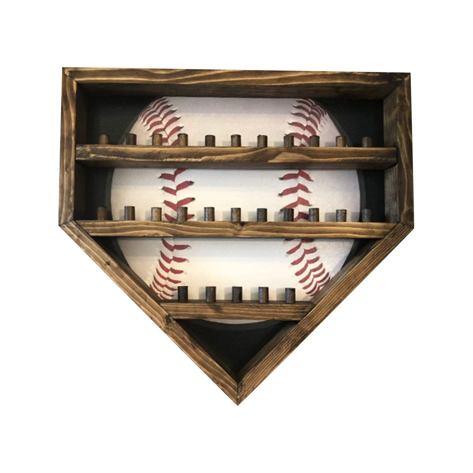 TERGAYEE Baseball Display Case,Wooden Baseball Championship Ring