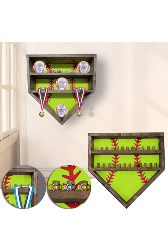 Baseball Ring Display Case,Baseball and Tournament Championship Ring Display Case,Personalized Dad Softball Baseball Display Stand,Wood Display Holder for Baseballs
