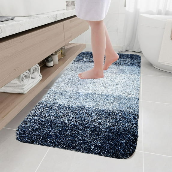 TERGAYEE Bathroom Rugs Living Room Bedroom Flocking Carpet Plushes Rug Bathroom Absorbent Non Slip Mats Kitchen Foot Mats Machine Wash Bathroom Rugs For Bedroom Bath Tub And Shower