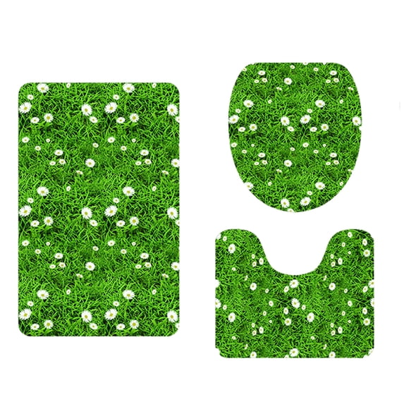 Vikakiooze Bathroom Rugs Sets,Printing Modern Mat,Bath Mat Set for Bathroom Floor with Toilet Rugs for Tub,Washable Shower Mat