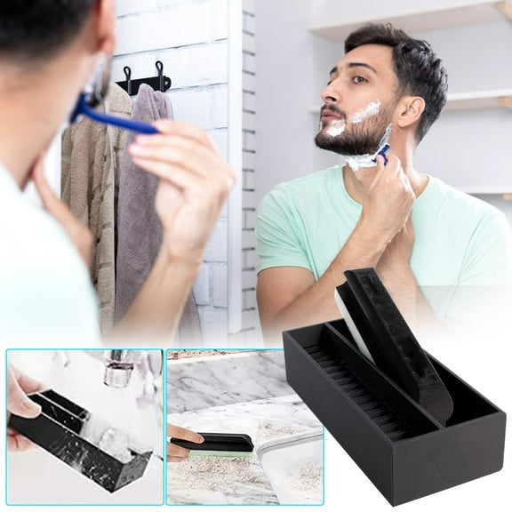 Vikakiooze Beard Bar Clean Up Sponge & Holder Set,1 Beard Cleaning Brush and 1 Beard Brush Holder,Beard hair Cleaner for Clean Sinks and Countertops