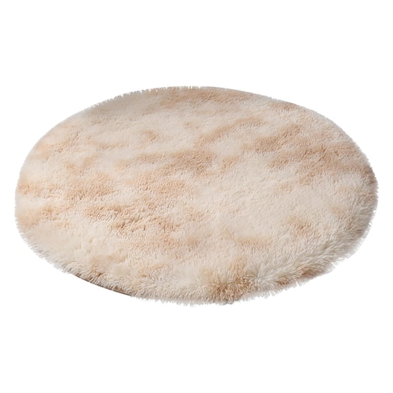 TERGAYEE Beige Round Fluffy Fuzzy Rug,For Bedroom, Kids Room,Teen Girls Room, Plush Circle Furry Shaggy Carpet for Nursery Room, Dorm,Cute Room Decor for Baby