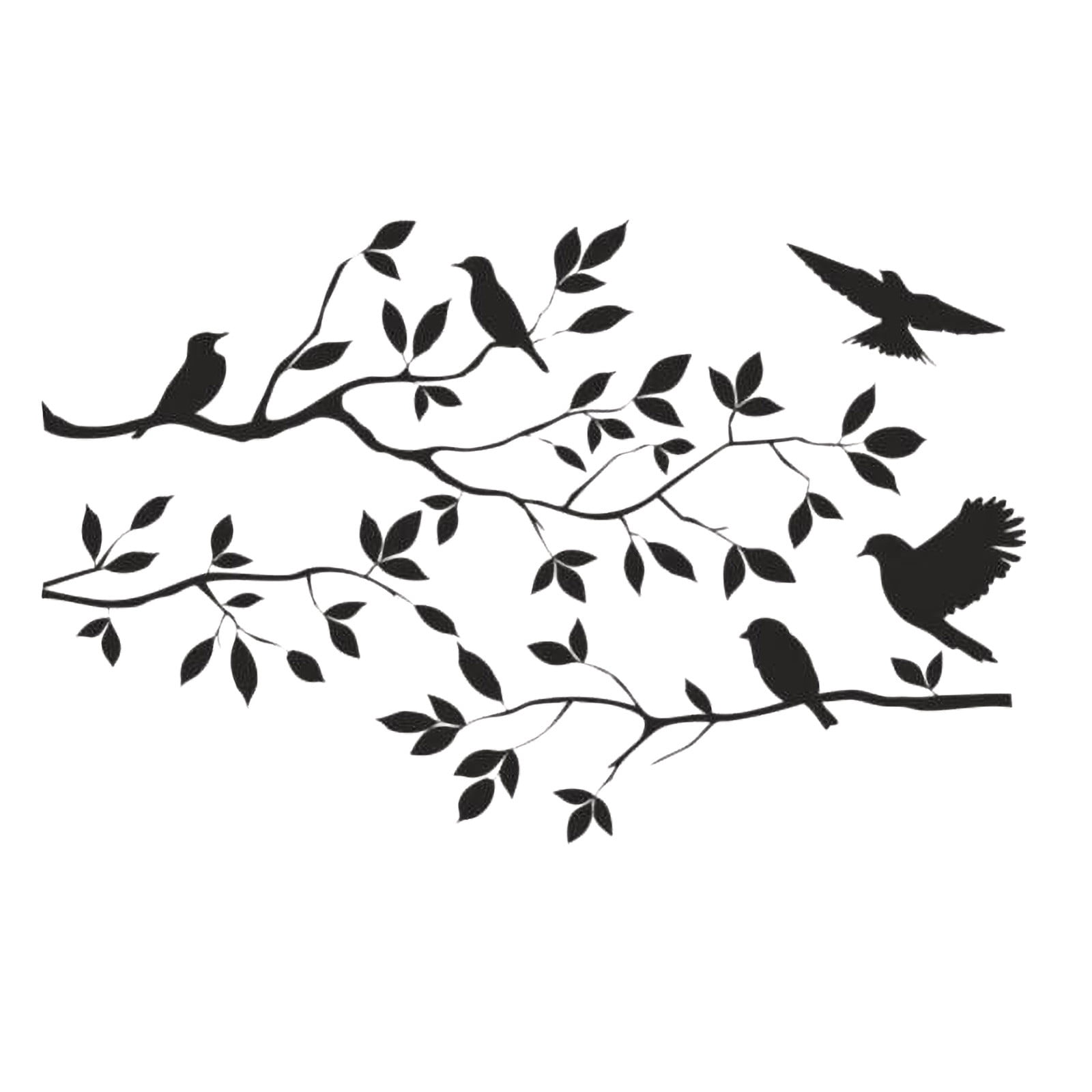 TERGAYEE Birds Trees Wall Sticker,DIY Removable Wall Art Decal Mural Peel and Stick Wallpaper