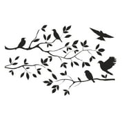 TERGAYEE Birds Trees Wall Sticker,DIY Removable Wall Art Decal Mural Peel and Stick Wallpaper for Bedroom,Farmhouse,Living Room and Decor Black