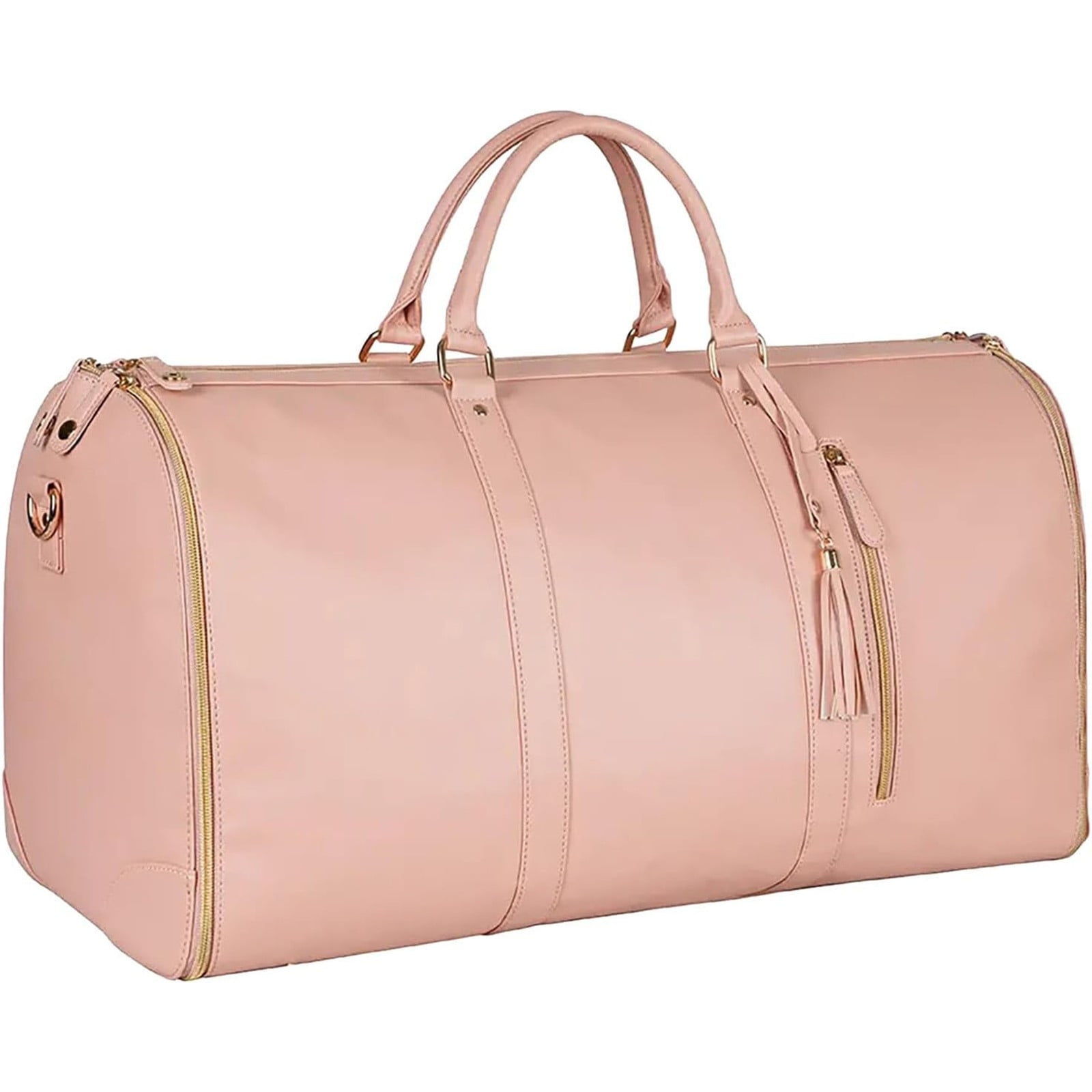 TERGAYEE Carry On Garment Bag,Leather Convertible Garment Duffle Bags for Travel Suit Bag for Hanging Clothes Long Dresses Women's Day Gift for Her