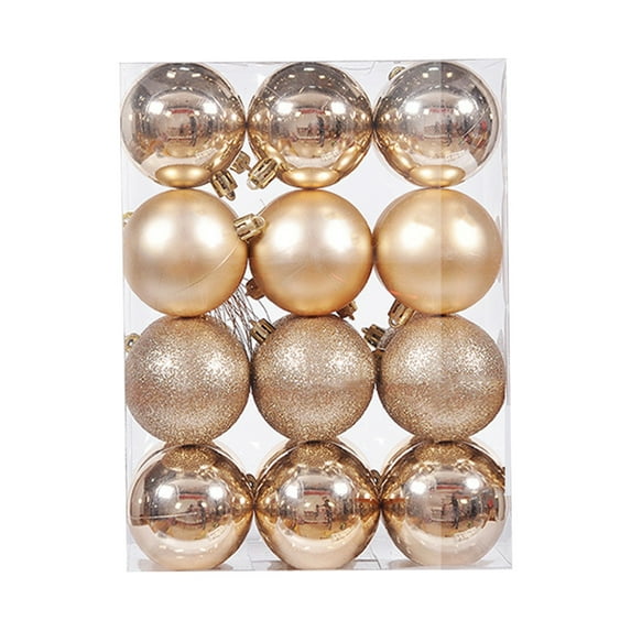 TERGAYEE Christmas Balls Ornaments,24pcs 1.18in Electroplated Plastic Balls,Christmas Tree Pendants Hanging Ornament for Home Parties Wedding Christmas