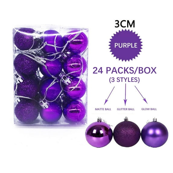 TERGAYEE Christmas Balls Ornaments,24pcs Decorative Shatterproof Christmas Tree Pendants,Holiday Wedding Party Decoration Baubles Set with Hang Rope