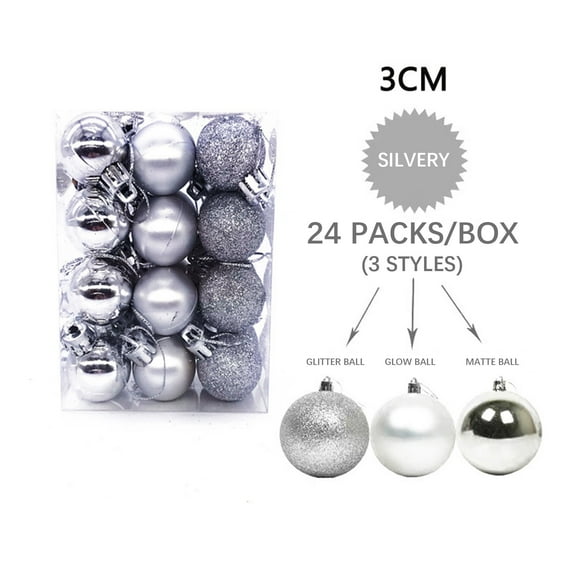 TERGAYEE Christmas Balls Ornaments,24pcs Decorative Shatterproof Christmas Tree Pendants,Holiday Wedding Party Decoration Baubles Set with Hang Rope