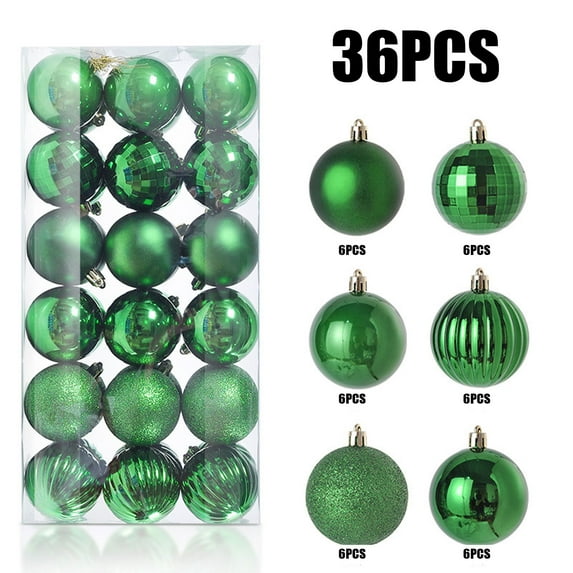 TERGAYEE Christmas Balls Ornaments 36 Pcs Christmas Xmas Tree Bauble Hanging Home Party Ornament Decor 3CM