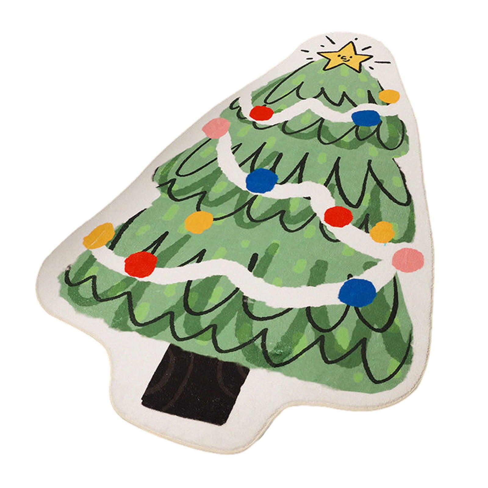 TERGAYEE Christmas Bath Rug,Christmas Tree Christmas Decoration mat