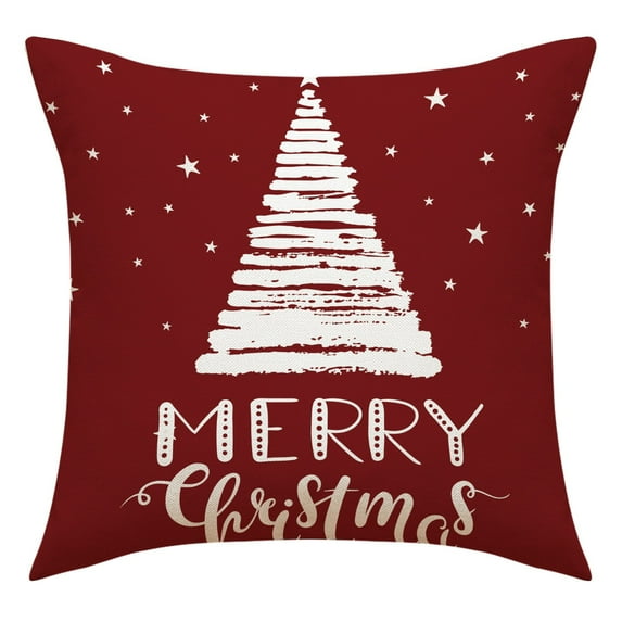 TERGAYEE Christmas Pillow Covers,Merry Christmas Pillow Cases Christmas Santa Snowman Throw Pillow Covers Red Xmas Holiday Pillow Covers Outdoor Couch Sofa Cushion Covers for Christmas