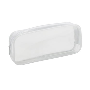 TERGAYEE Clear PVC Zipper Pencil Bag,Portable Waterproof Transparent Capacity Pencil Case Cosmetic Organizer,for Travel Home Office Makeup Brushes Storage