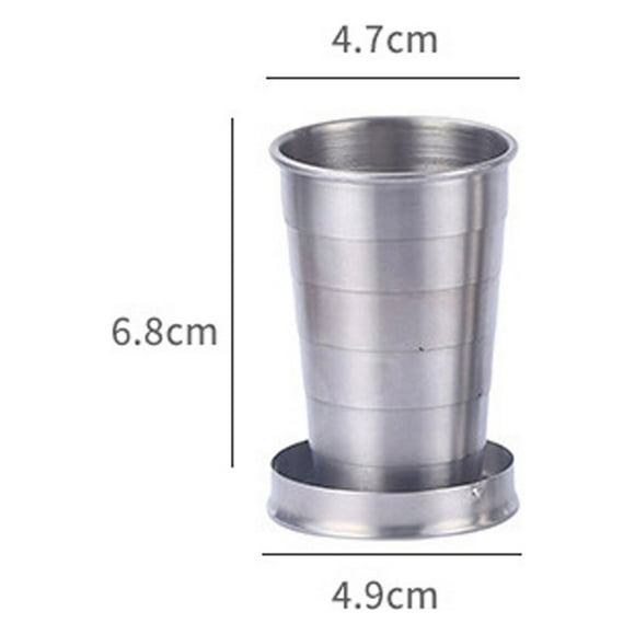 TERGAYEE Collapsible Cup,Stainless Steel Travel Telescopic Collapsible Shot Glass Emergency Pocket Cup,Stackable Metal Collapsable Cup Travel Telescoping Mug