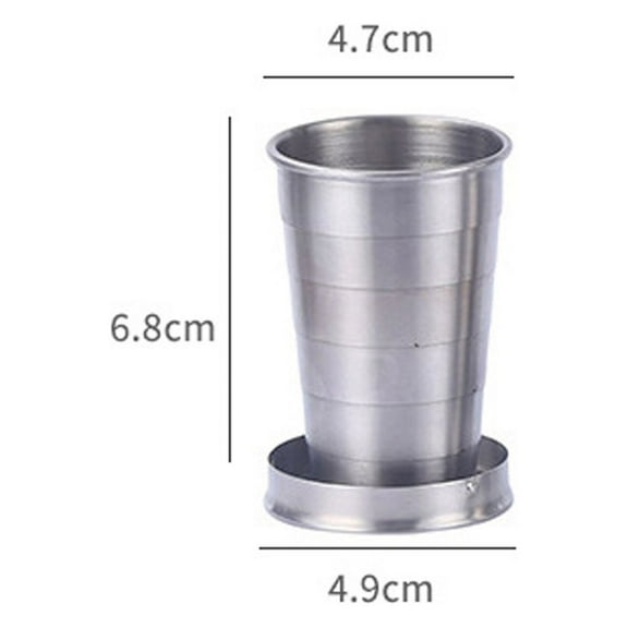 TERGAYEE Collapsible Cup,Stainless Steel Travel Telescopic Collapsible Shot Glass Emergency Pocket Cup,Stackable Metal Collapsable Cup Travel Telescoping Mug